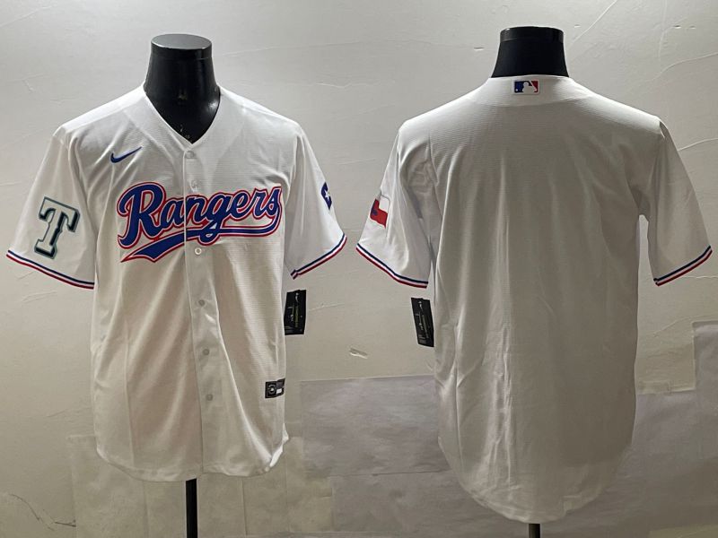 Men Texas Rangers Blank White Game 2025 Nike MLB Jersey style 2